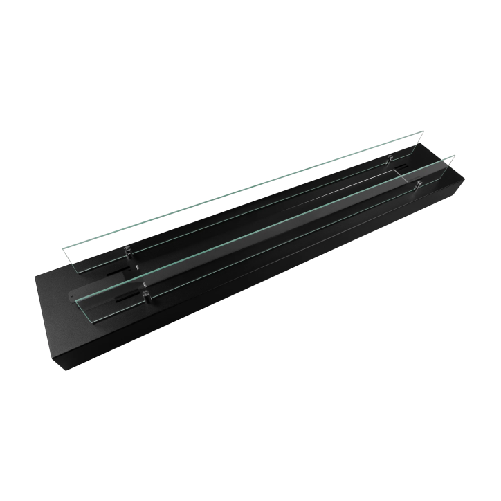 Freistehende Biokamin-Einsatz mit Glas 1200mm Schwarz Matt Freistehende Biokamin-Einsatz mit Glas 1200mm Schwarz Matt