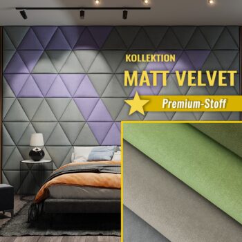 Wandpolster Dreiecke MATT VELVET
