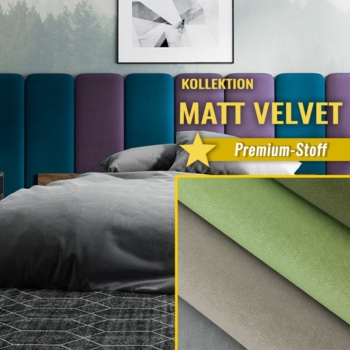 Wandpolster Long Premium MATT VELVET
