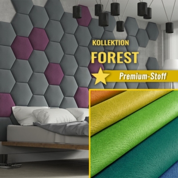 Wandpolster Hexagon FOREST