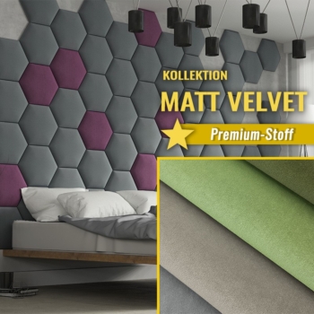 Wandpolster Hexagon MATT VELVET