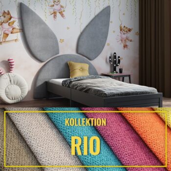 Gepolstertes Kinderkopfteil Hase RIO