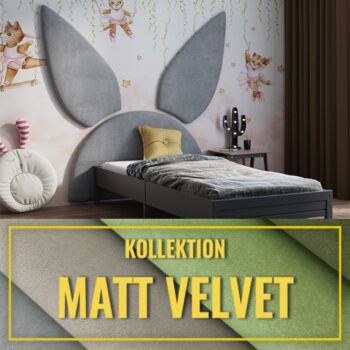 Gepolstertes Kinderkopfteil Hase MATT VELVET
