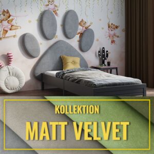 Gepolstertes Kinderkopfteil Hundepfote MATT VELVET