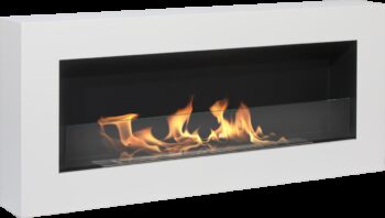 Biokamin BOX 900x400 Weiß Strukturiert mit Glas