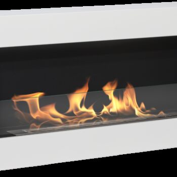 Biokamin BOX 900x400 Weiß Strukturiert mit Glas