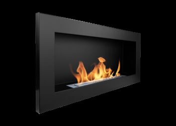 Biokamin 900x400 Schwarz Strukturiert