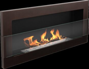 Biokamin 900x400 Brown mit Glas