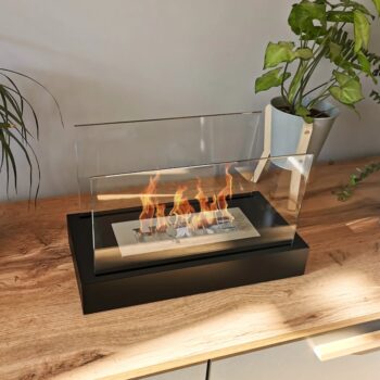 Freistehende Biokamin Home Schwarz Matt