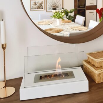 Freistehende Biokamin Home Weiß Matt